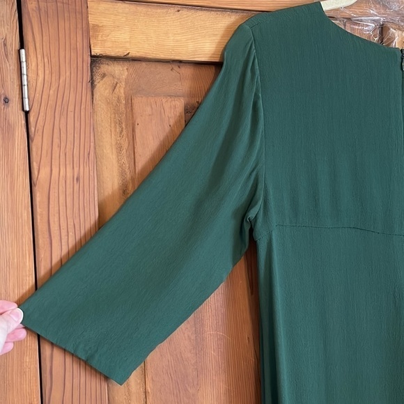 GARNET HILL PINE GREEN AUTUMNAL VISCOSE MIDI DRESS Sz. 10 - Picture 7 of 16